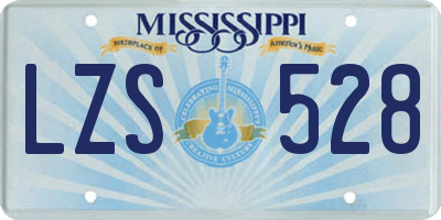 MS license plate LZS528