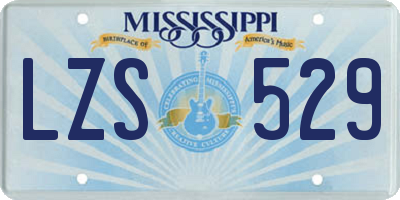 MS license plate LZS529