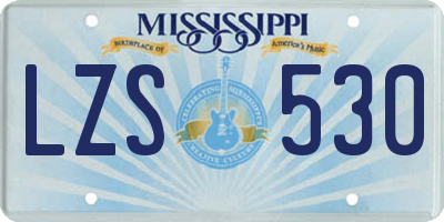 MS license plate LZS530