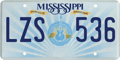 MS license plate LZS536