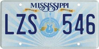 MS license plate LZS546
