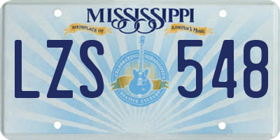 MS license plate LZS548
