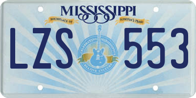 MS license plate LZS553