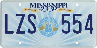 MS license plate LZS554