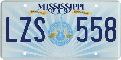MS license plate LZS558