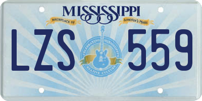 MS license plate LZS559