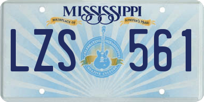 MS license plate LZS561
