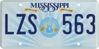 MS license plate LZS563