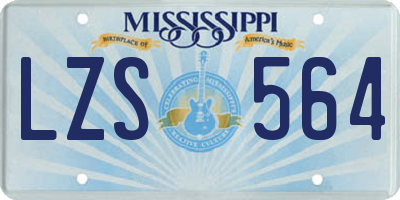 MS license plate LZS564
