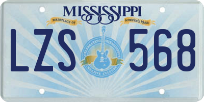 MS license plate LZS568