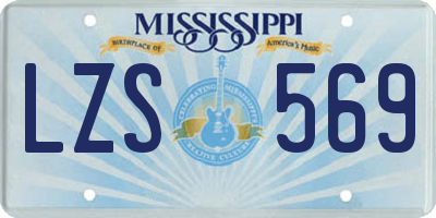 MS license plate LZS569