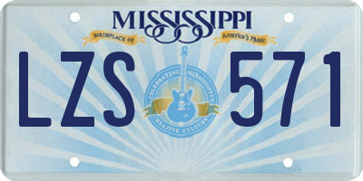 MS license plate LZS571