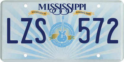 MS license plate LZS572