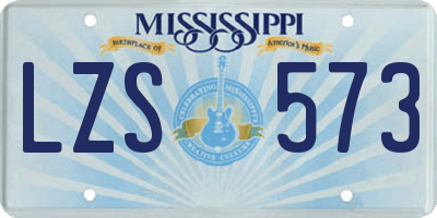 MS license plate LZS573