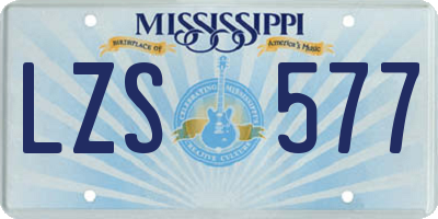 MS license plate LZS577