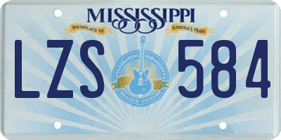 MS license plate LZS584