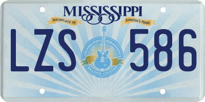 MS license plate LZS586