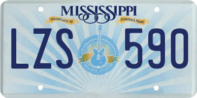 MS license plate LZS590