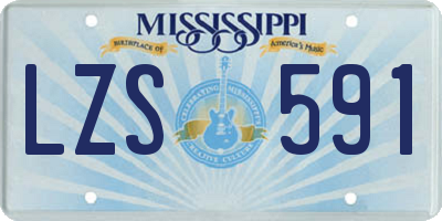 MS license plate LZS591