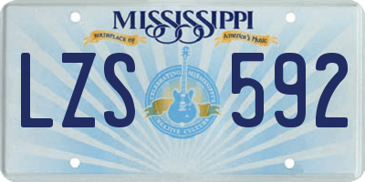MS license plate LZS592