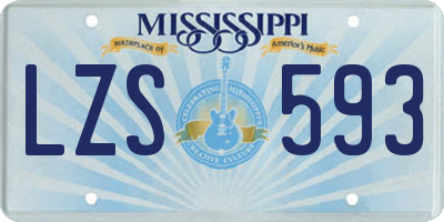 MS license plate LZS593