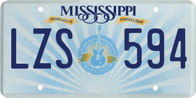 MS license plate LZS594