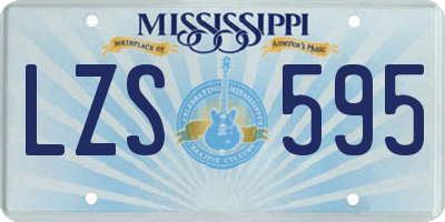 MS license plate LZS595