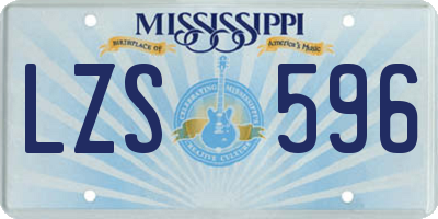 MS license plate LZS596