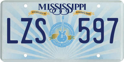 MS license plate LZS597