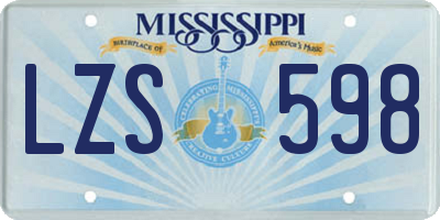 MS license plate LZS598