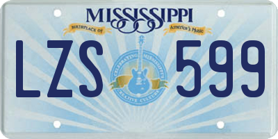 MS license plate LZS599
