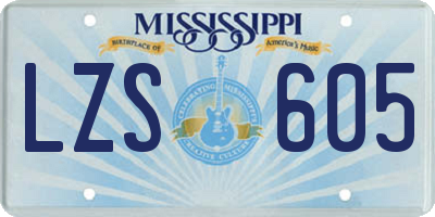MS license plate LZS605