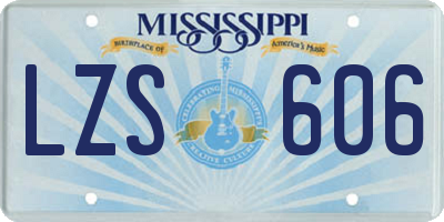 MS license plate LZS606
