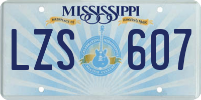 MS license plate LZS607