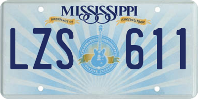 MS license plate LZS611