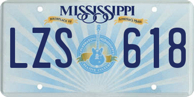 MS license plate LZS618