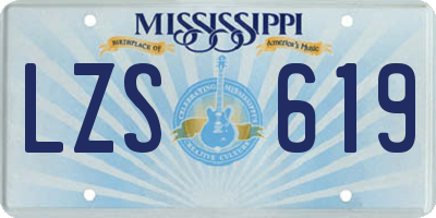 MS license plate LZS619
