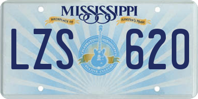 MS license plate LZS620