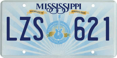 MS license plate LZS621