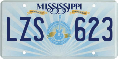 MS license plate LZS623