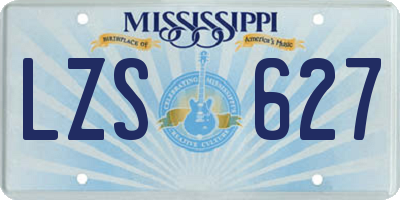 MS license plate LZS627