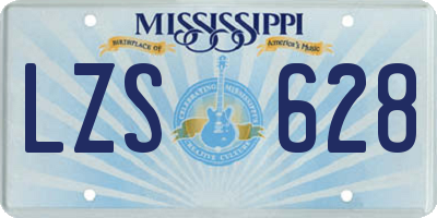 MS license plate LZS628