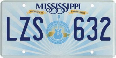 MS license plate LZS632