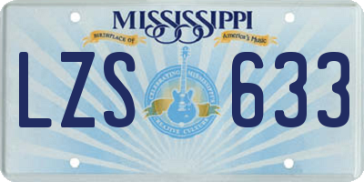 MS license plate LZS633