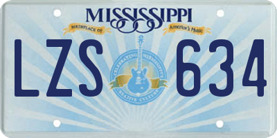 MS license plate LZS634