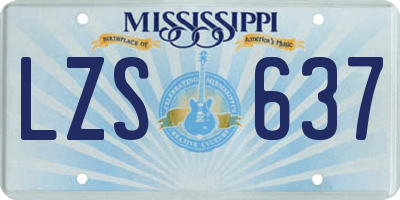 MS license plate LZS637