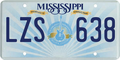 MS license plate LZS638