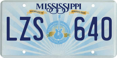 MS license plate LZS640