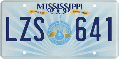MS license plate LZS641