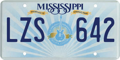 MS license plate LZS642